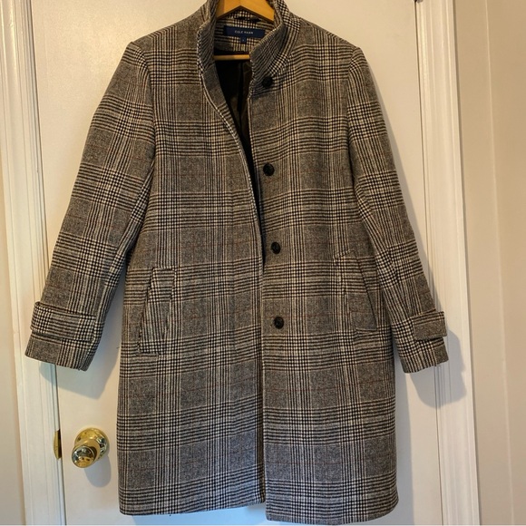 Cole Haan Glennplaid Black and White Checkered Coat - Picture 1 of 13